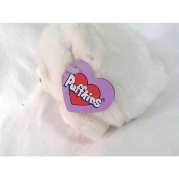 Puffkins Plush White Bunny Rabbit New 4.25" tall Stuffed Animal Toy - Picture 5 of 5
